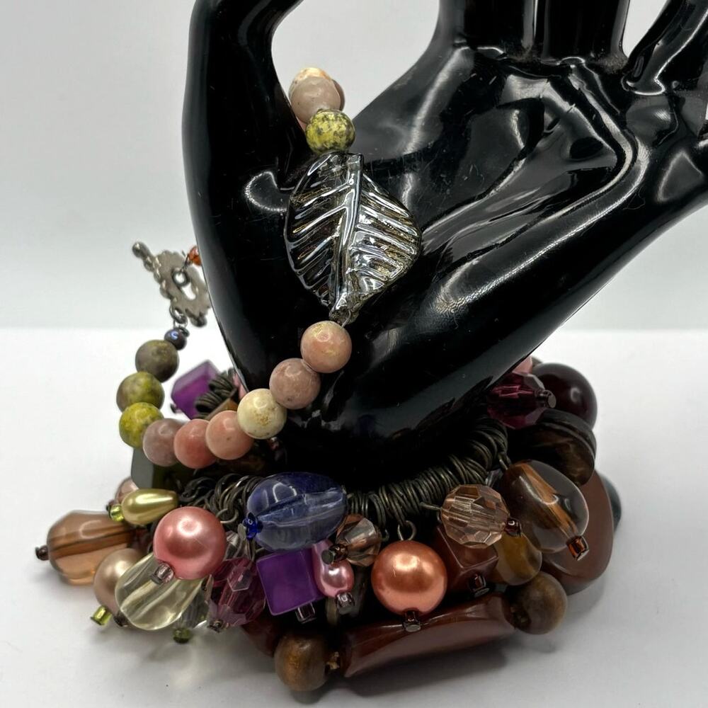 Brown Leaf/Pearl Bracelet Bundle